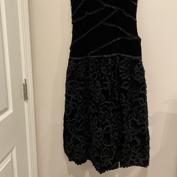 VTG 80s Crushed Velvet Black Sleeveless Party Dress NWT Deadstock - Picture 11 of 11